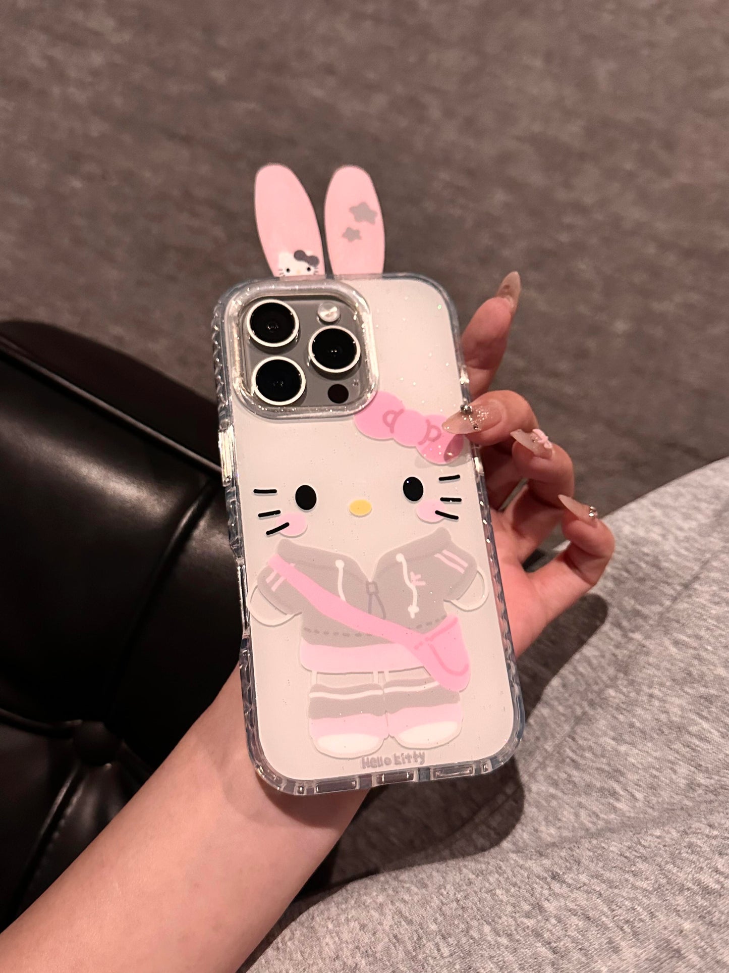Coque de téléphone mignonne et kawaii avec oreilles de lapin