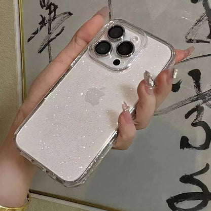 Transparent glitter phone case