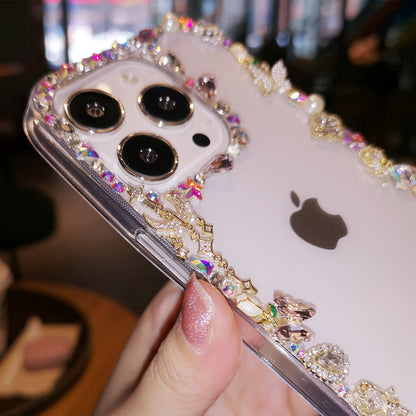 Étui iPhone minimaliste fait main avec accessoires de mode, coque arrière