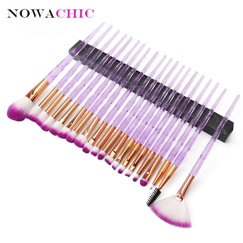 20Pcs Flash Diamond Makeup Brushes Powder Foundation Blush Blending Eyeshadow Lip Cosmetic Brush