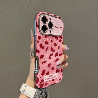 Pink Leopard Glitter Phone Case For iPhone 17 16 15 14 13 12 Pro Max Plus 11 XR