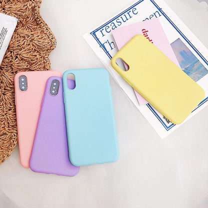 Candy Color Monochrome Silicone Soft Case For iPhone 17 Air 16 15 14 13 12 11 Pro Max X XR XS Max 7 8 Plus