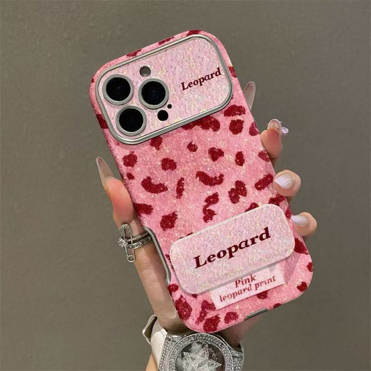 Pink Leopard Glitter Phone Case For iPhone 17 16 15 14 13 12 Pro Max Plus 11 XR