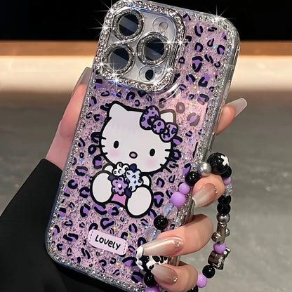 Pink and purple leopard print KT cat full frame bracket