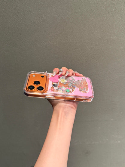 Kitty Bling Glitter Liquid Quicksand Clear Cute Kawaii Phone Case