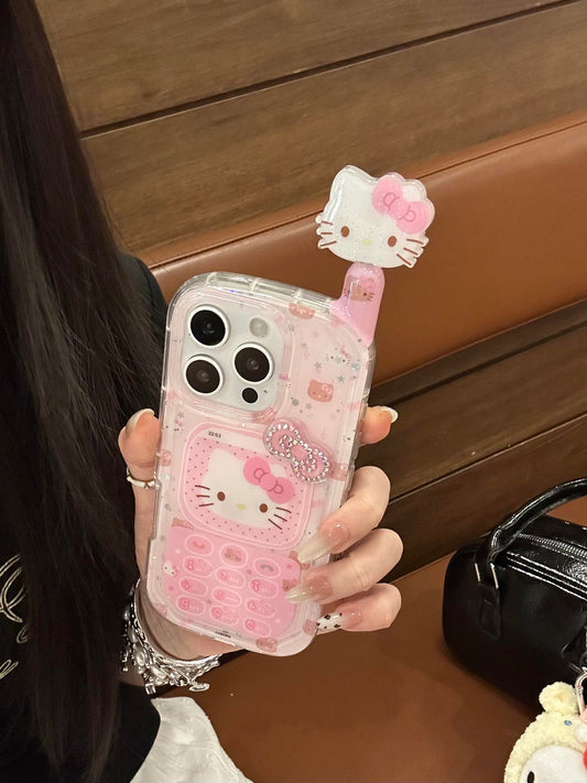 Kitty Pink Phone Shape Retro Design Cute Kawaii Phone Case