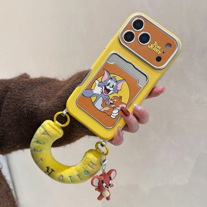 Cute Tom Cartoon Mouse Lanyard Phone Case for iPhone 17 Air 16 15 14 13 12 11 Pro Max Plus