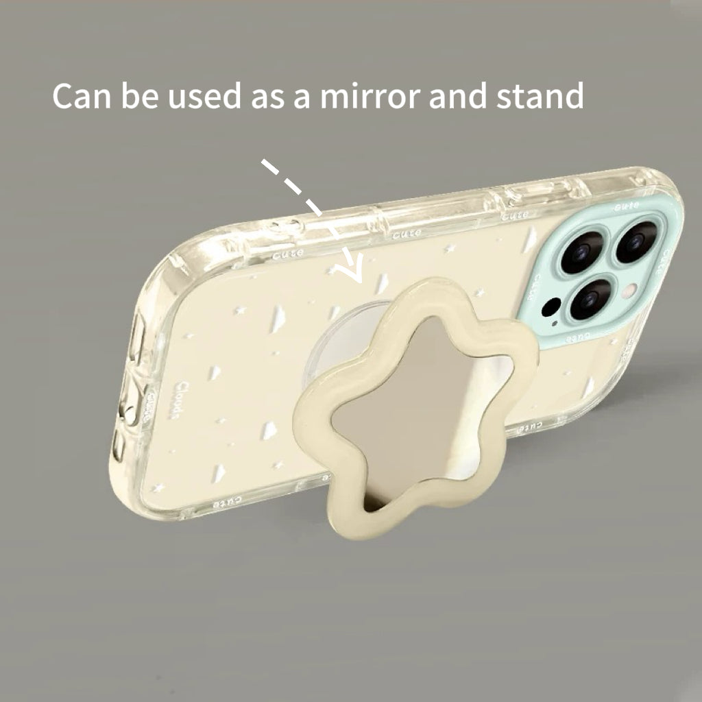 Star-shaped portable mirror and phone case with stand