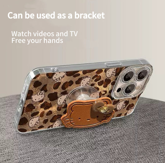 Leopard print full screen Hello Kitty phone case