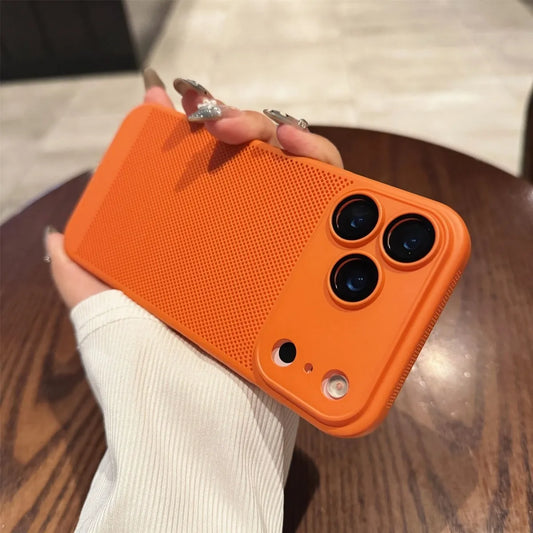 Honeycomb cooling phone case with lens film