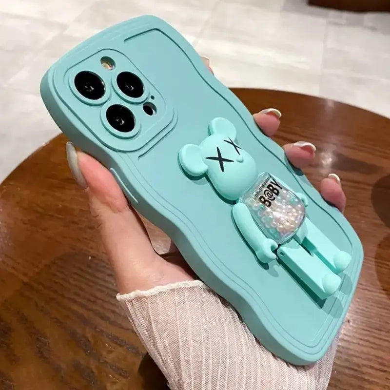 Foldable & Rotatable Bear Candy Kickstand iPhone Case Back Cover