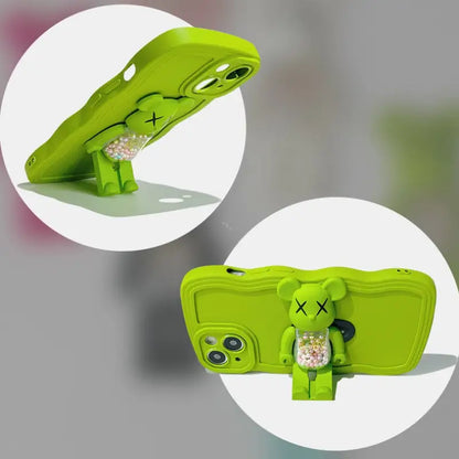 Foldable & Rotatable Bear Candy Kickstand iPhone Case Back Cover