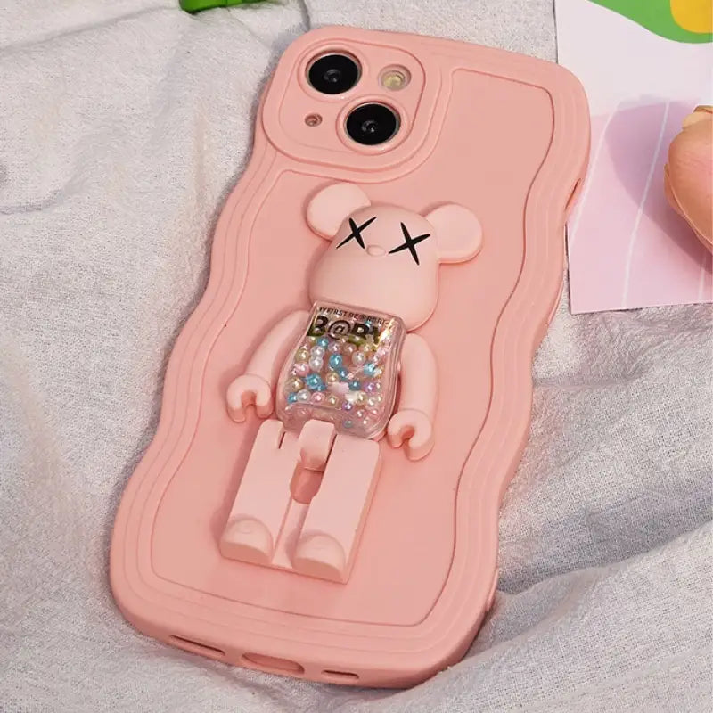 Foldable & Rotatable Bear Candy Kickstand iPhone Case Back Cover