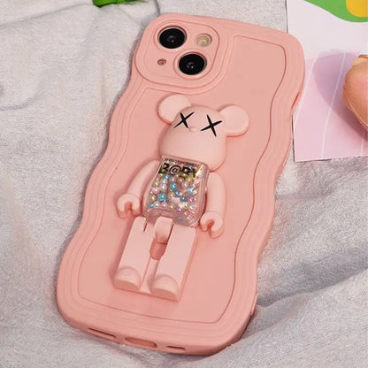 Foldable & Rotatable Bear Candy Kickstand iPhone Case Back Cover