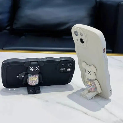 Foldable & Rotatable Bear Candy Kickstand iPhone Case Back Cover