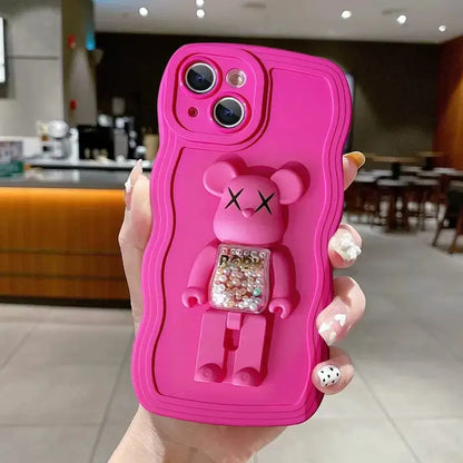 Foldable & Rotatable Bear Candy Kickstand iPhone Case Back Cover