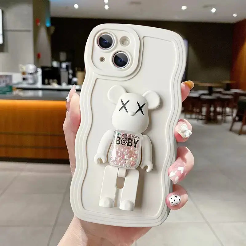 Foldable & Rotatable Bear Candy Kickstand iPhone Case Back Cover