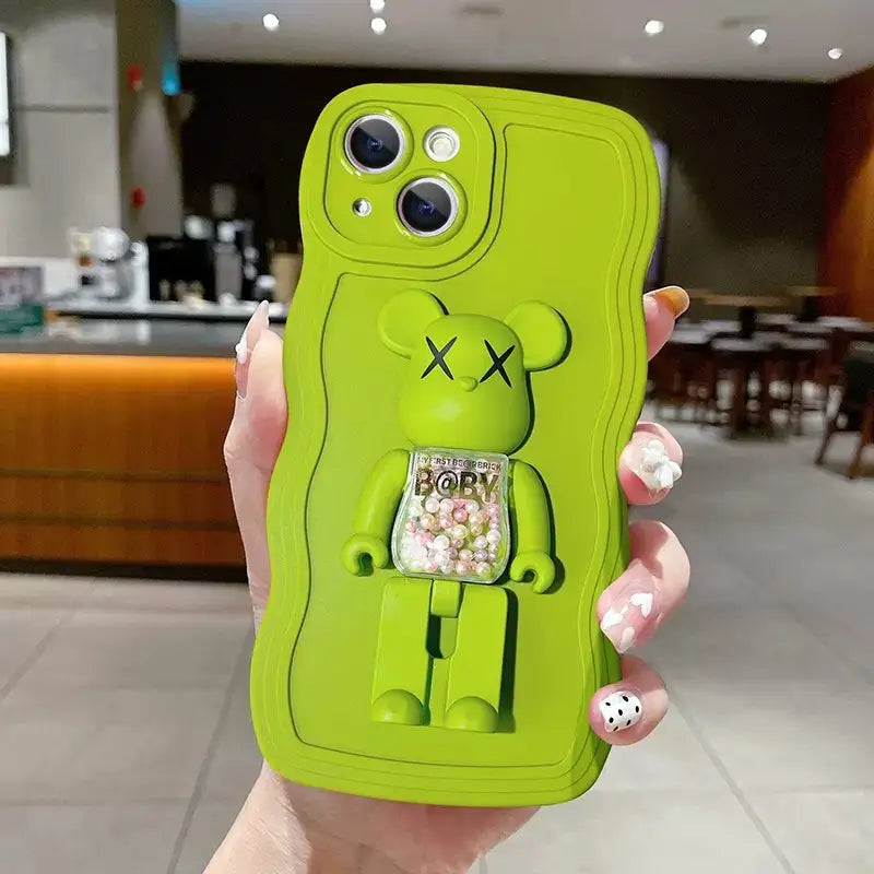 Foldable & Rotatable Bear Candy Kickstand iPhone Case Back Cover