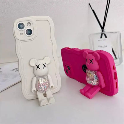 Foldable & Rotatable Bear Candy Kickstand iPhone Case Back Cover