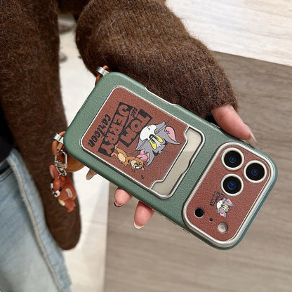 Cute Tom Cartoon Mouse Lanyard Phone Case for iPhone 17 Air 16 15 14 13 12 11 Pro Max Plus