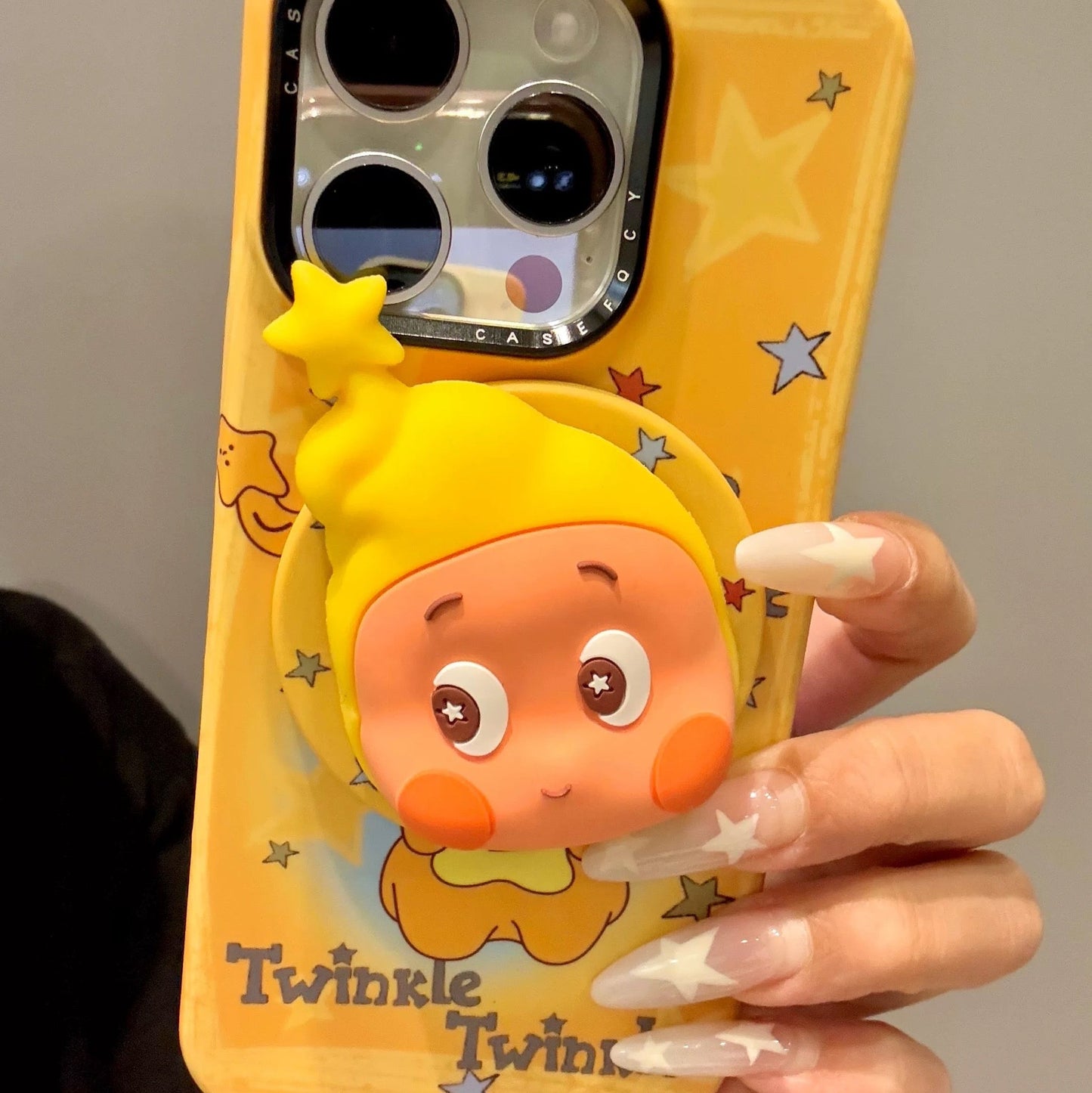 Rotating Star Big Head Cute Little Boy Magnetic Phone Case