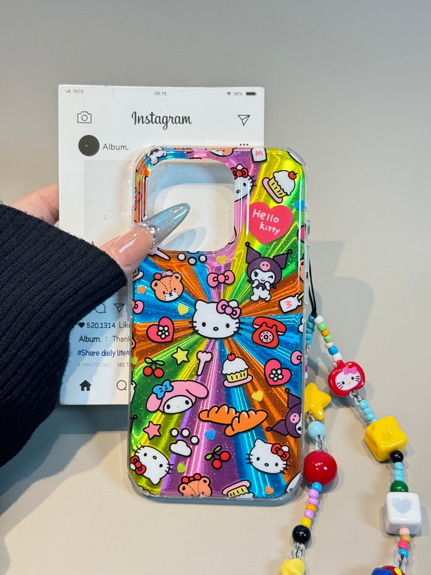 Coque de téléphone Kitty Color Laser Cute Kawaii