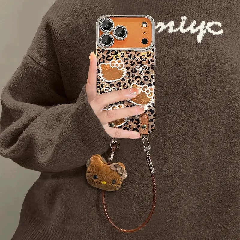 Leopard print Kitty phone case