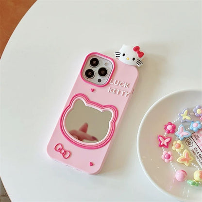 Pink mirror Kitty phone case