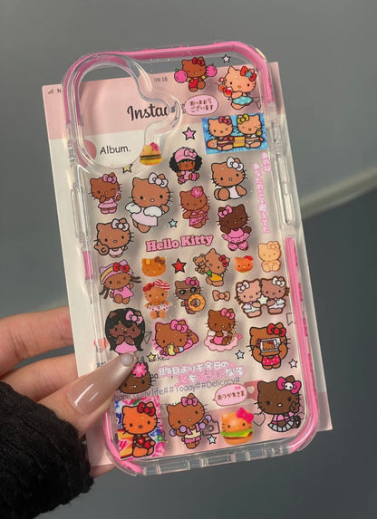 Coque de téléphone transparente Kitty Hawaii mignonne et kawaii