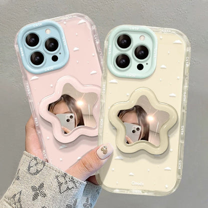 Star-shaped portable mirror and phone case with stand