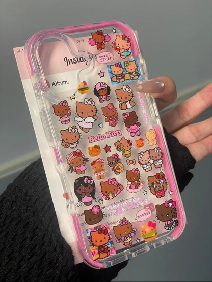 Coque de téléphone transparente Kitty Hawaii mignonne et kawaii