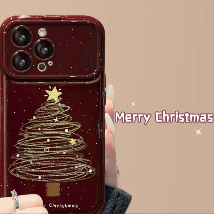 Christmas Tree Flip Mirror Phone Case
