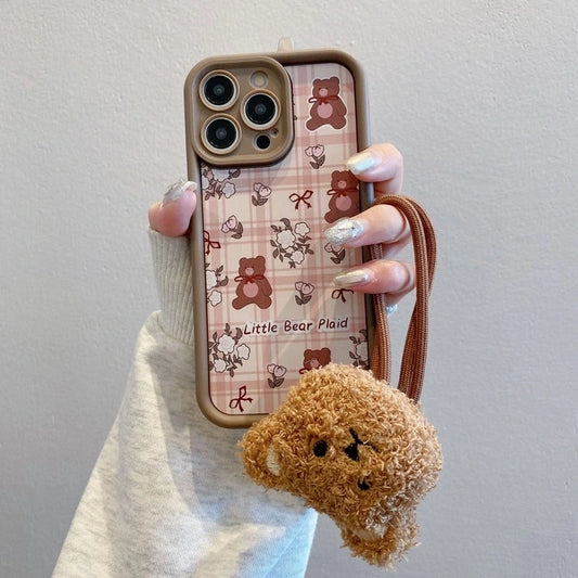 Ted Bear With Lanyard Phone Case For iPhone 17 16 15 14 13 12 11 Pro Max X XR XS 7 8 Plus Shockproof Silicone Soft Cover