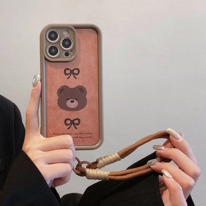 Coque souple en silicone antichoc avec cordon et motif léopard pour iPhone 17, 16, 15, 14, 13, 12, 11 Pro Max, X, XR, XS, 7, 8 Plus