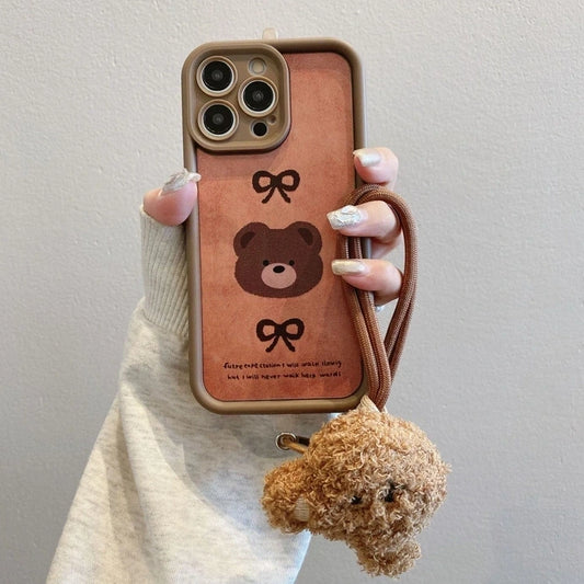 Coque souple en silicone antichoc avec cordon et motif léopard pour iPhone 17, 16, 15, 14, 13, 12, 11 Pro Max, X, XR, XS, 7, 8 Plus