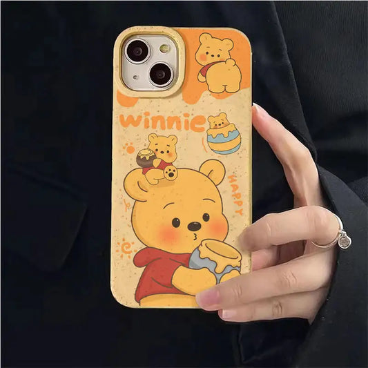 Pooh Bear Biodegradable Wheat Straw Fiber Eco-Friendly Phone Case for iPhone