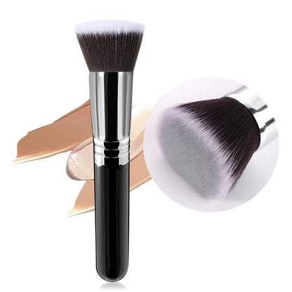 Black Foundation Make up Brush Cream Foundation buffing Makeup Brush Big Foundation Brush Synthetic Hair Face Makeup Tool