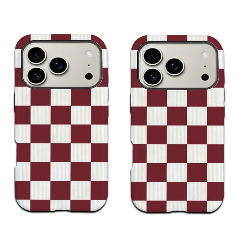 Neutral Checkerboard MagSafe iPhone Case Scratch-resistant Case for Samsung