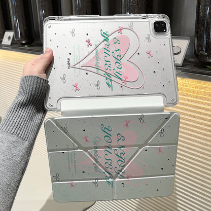 Cartoon Animal iPad Magnetic Puppy Bear Protective Case with Pen Slot