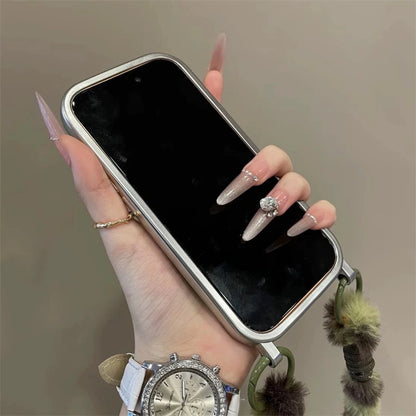 Cartoon Cowboy With Velvet Charm Lanyard Phone Case for iPhone 17 Air 16 15 14Pro Max Plus Leopard Back Cover