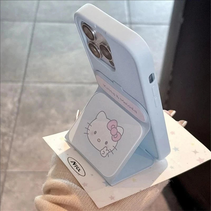 Cartoon Kitty Foldable Phone Case For iPhone 17 16 15 14 13 12 Pro Max Plus 11