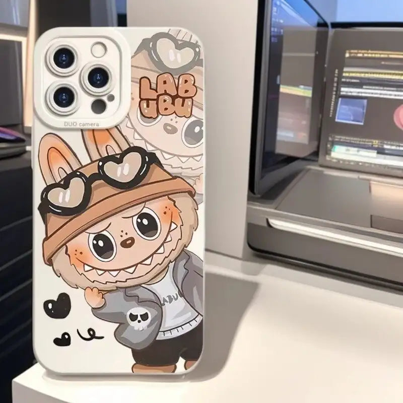 Coque de téléphone pour iPhone avec poupée LLabu dessinée