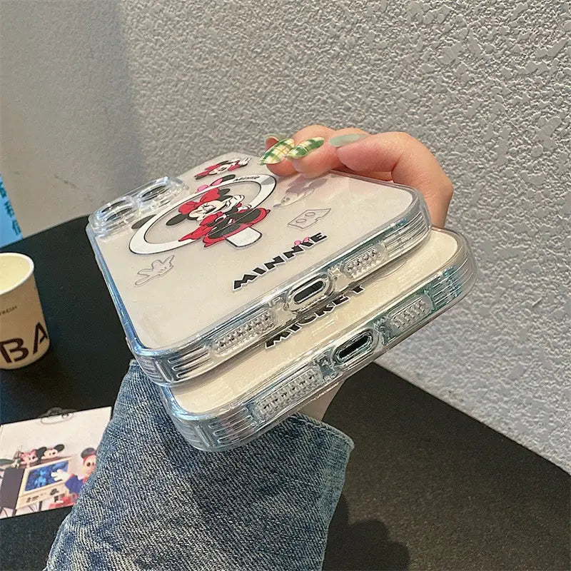 Cartoon Mouse Mick Magnetic Clear Phone Case for iPhone