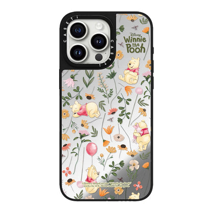 Cartoon Pooh Bear Artistic Floral Magsafe Phone Case For iPhone 17 16 14 15 12 13 Pro Max Plus 11