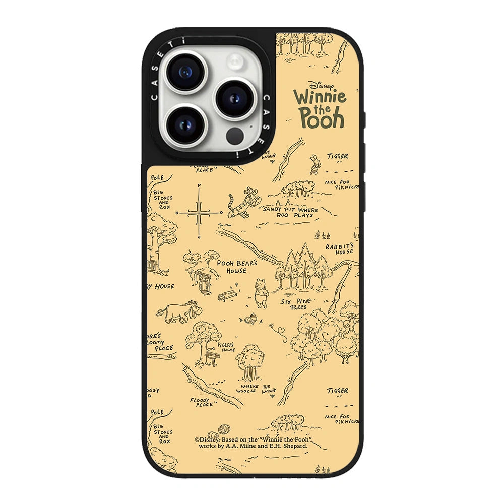 Cartoon Pooh Bear Artistic Floral Magsafe Phone Case For iPhone 17 16 14 15 12 13 Pro Max Plus 11