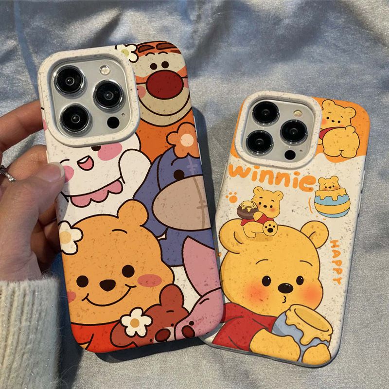 Cartoon Pooh Bear Cute Phone Case For iPhone 17 16 14 15 11 12 13 Pro Max Plus 16E