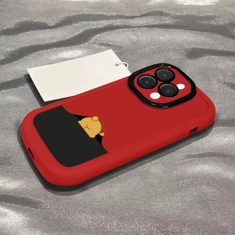 Cartoon Pooh Bear Phone Case For iPhone 17 16 14 15 11 12 13 Pro Max Plus X XR