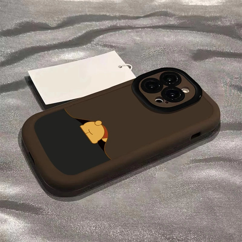 Cartoon Pooh Bear Phone Case For iPhone 17 16 14 15 11 12 13 Pro Max Plus X XR