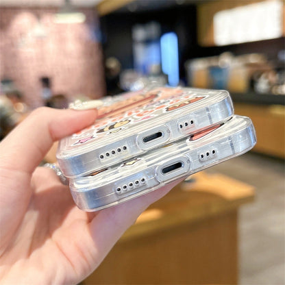 Cartoon Pooh Bear Piggy Phone Case For iPhone 17 16 14 15 11 12 13 Pro Max Plus X XR 7 8