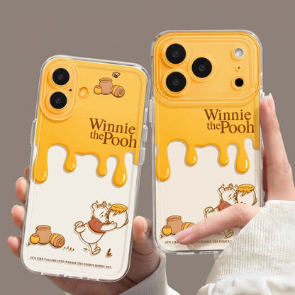 Cartoon Pooh Honey Bear Phone Case For iPhone 17 16 14 15 11 12 13 Pro Max Plus